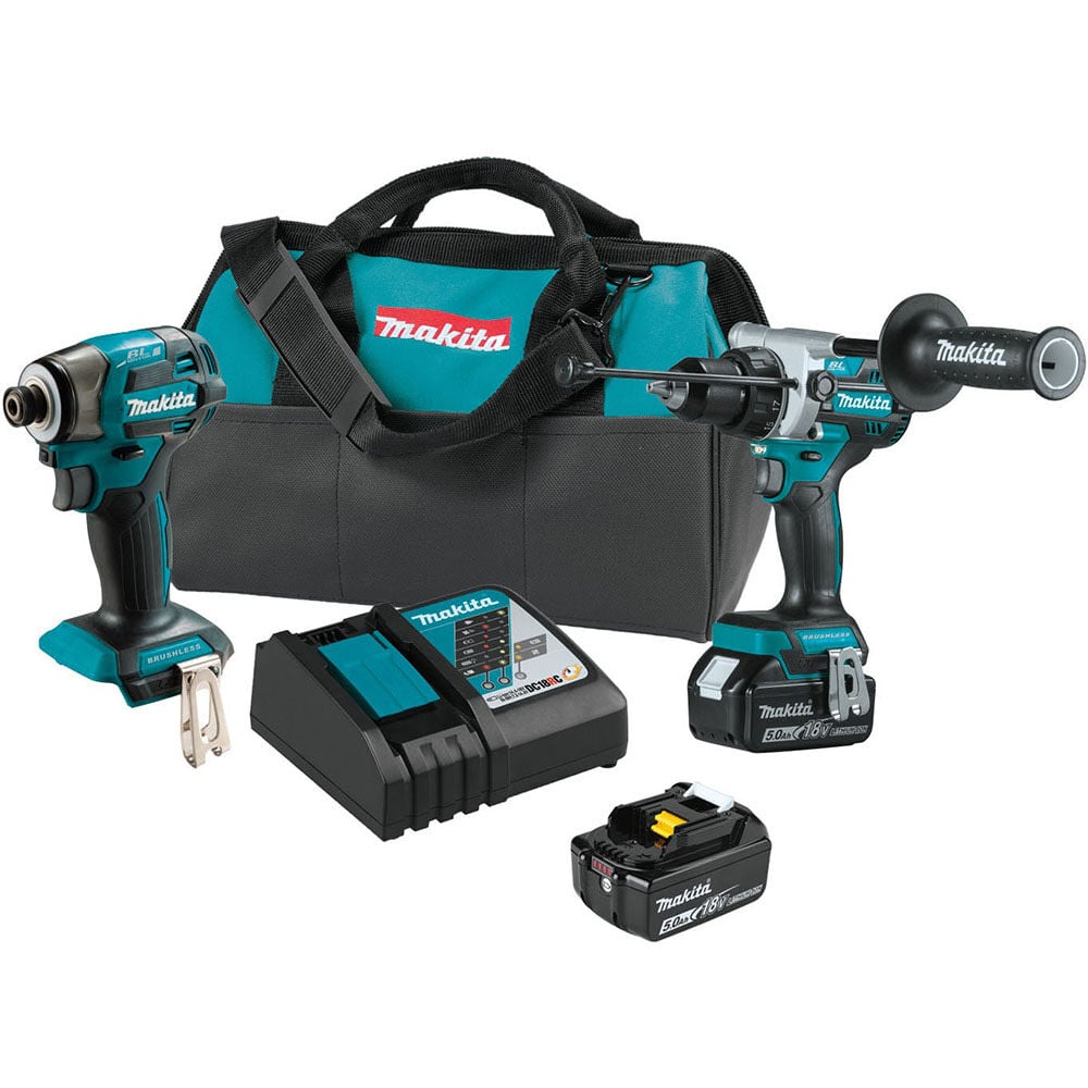 Makita 18V LXT Lithium-Ion Brushless Cordless 2 Piece Combo 5 Ah Kit - XT297T