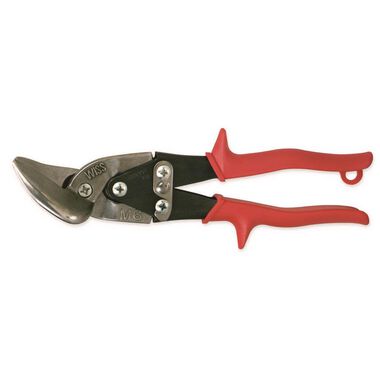 Crescent Wiss Metalmaster Offset Snips Straight to Left Red Grips 9-1/4 In.
