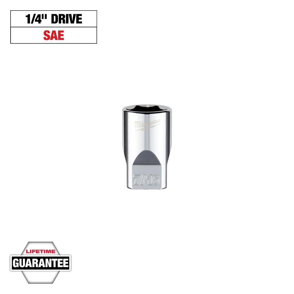 Milwaukee 1/4 in. Drive 7/16 in. SAE 6-Point Socket, large image number 9