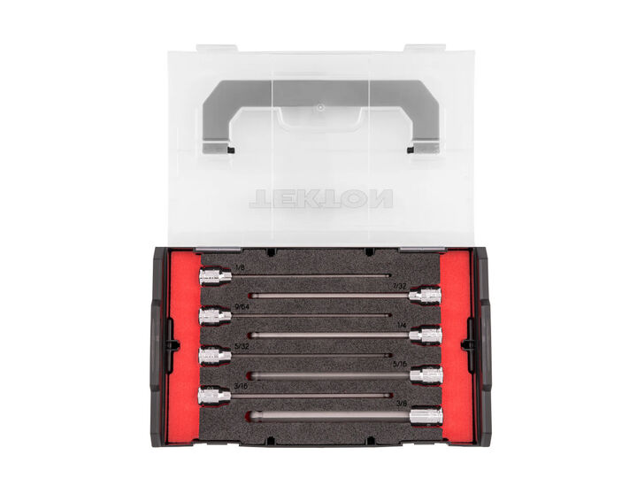 Tekton 3/8 Inch Long Ball End Hex Bits with Stacking Organizer, 1/8-3/8 Inch, 8 Pieces