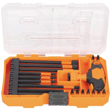 Klein Tools Impact-Rated Interchangeable Ratcheting T-Handle Set, 23 Pieces