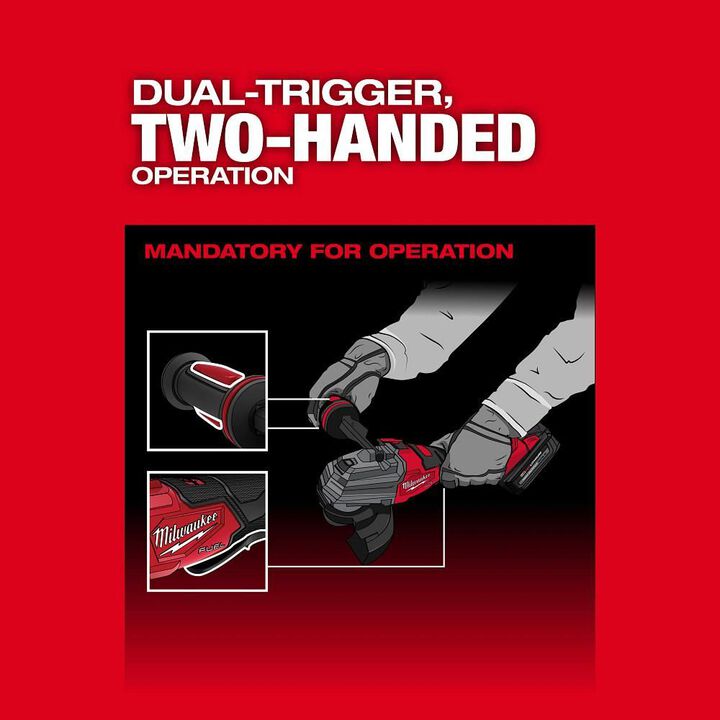 Milwaukee M18 FUEL 4-1/2 in / 5 in Dual-Trigger Braking Grinder (Bare Tool), large image number 4