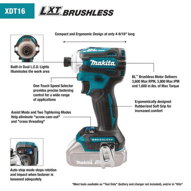 Makita 18V LXT Lithium-Ion Brushless Cordless 2 Piece Combo Kit 5.0Ah, large image number 9