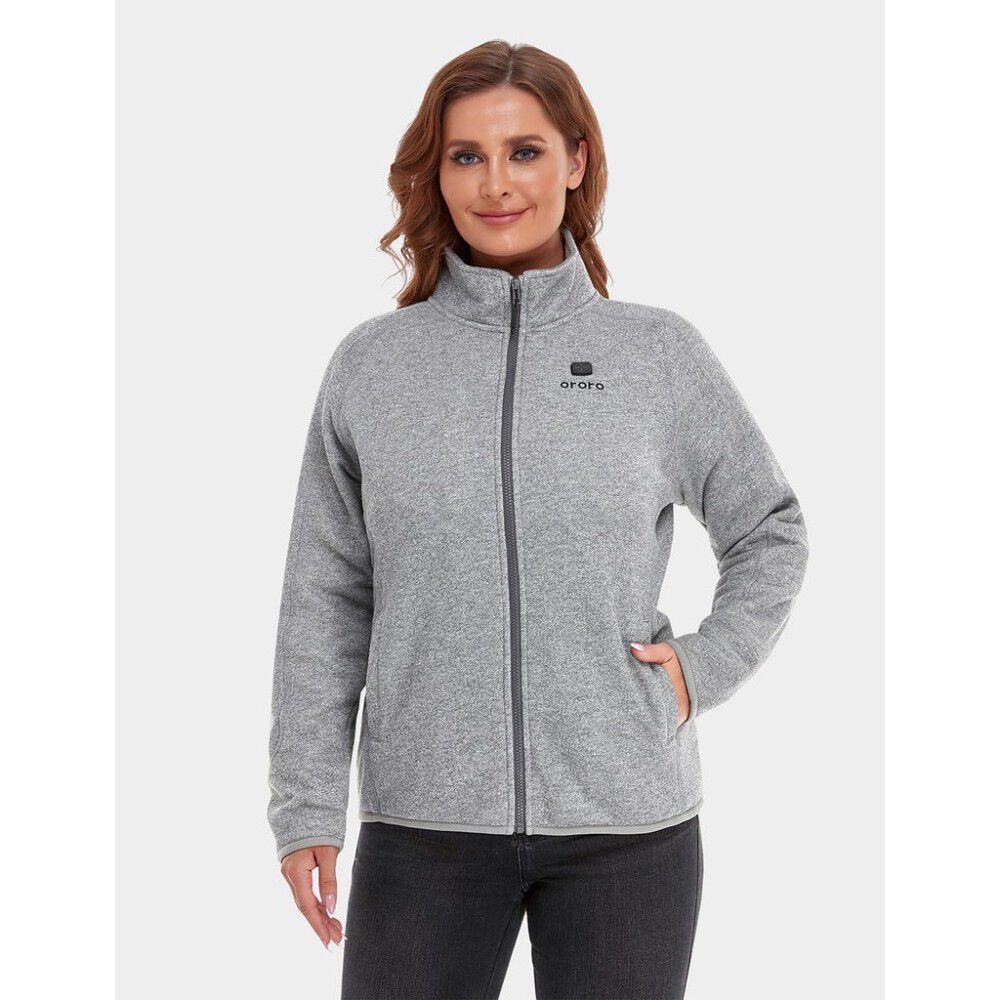 ORORO Womens Flecking Gray Heated Fleece Jacket Kit Medium WJF320304