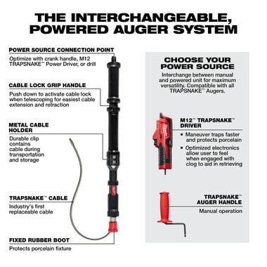 Milwaukee TRAPSNAKE 4' Urinal Auger Bare Tool, large image number 5