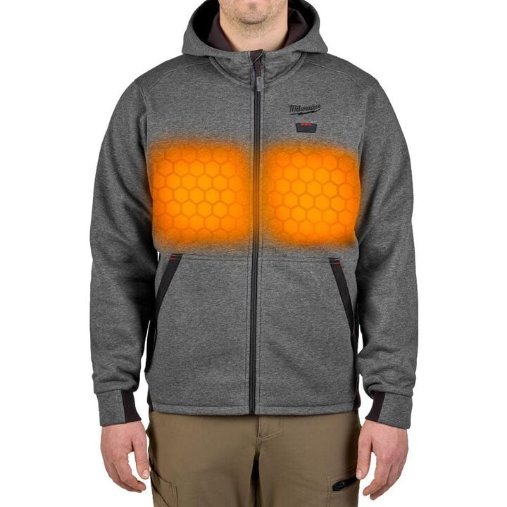 Milwaukee M12 Heated Hoodie, Gray, 3X & Heated Gear Power Source with App Control Bundle, large image number 3