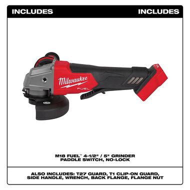 Milwaukee M18 FUEL 4-1/2inch / 5inch Grinder Paddle Switch No-Lock (Bare Tool), large image number 1