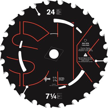 SKILSAW 7-1/4 In. x 24-Tooth Carbide Tip Saw Blade
