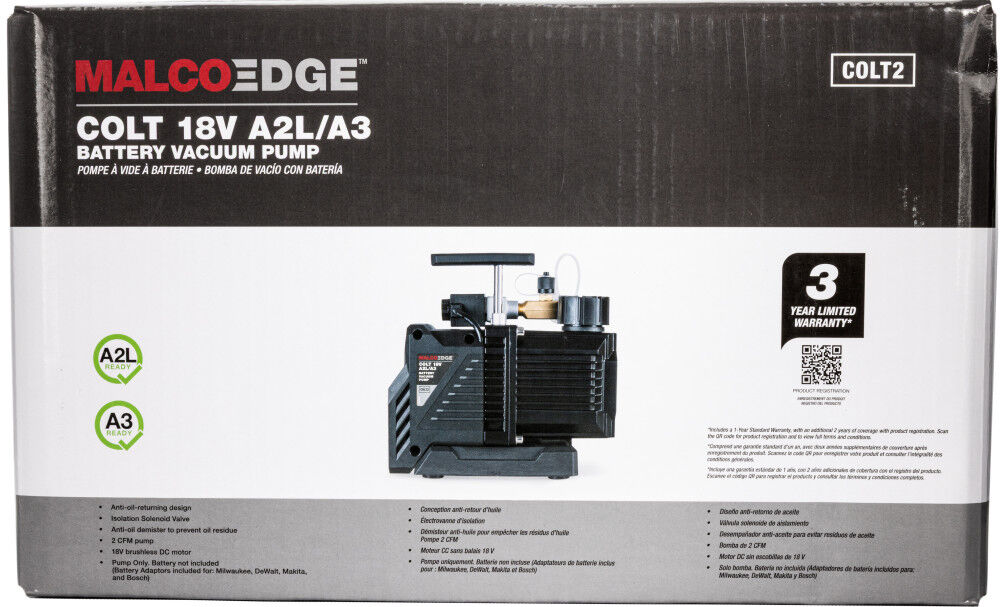 Malco Products MalcoEdge COLT2 18V 2 CFM Cordless Vacuum Pump (Bare Tool), large image number 12