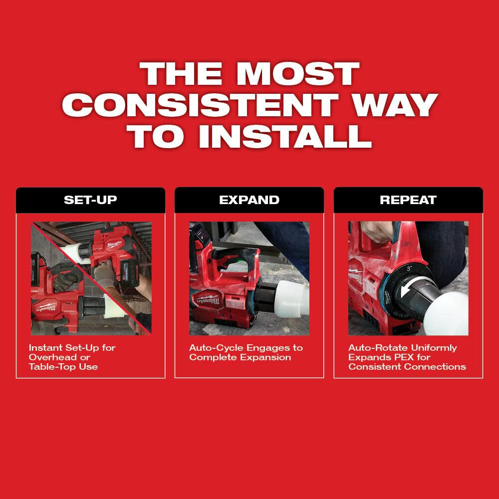 Milwaukee M18 FORCE LOGIC 2 in. 3 in. ProPEX Expansion Tool Kit