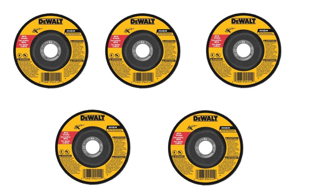 DEWALT 4-1/2 In. x 1/4 In. x 7/8 In. High Performance Metal Grinding Wheel (5 Pack), large image number 1