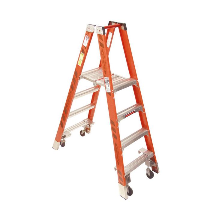 Werner 4 Ft. Type IA Fiberglass Platform Ladder with Casters