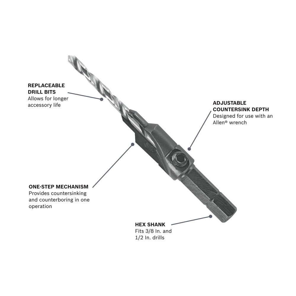 Bosch #10 Hex Shank Screw Pilot Bit, large image number 2