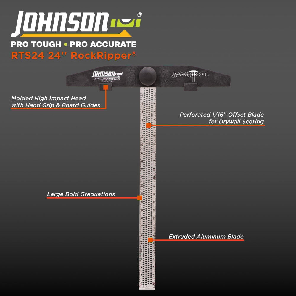 Johnson Level Rock Ripper Pro Drywall Scoring Square, large image number 2