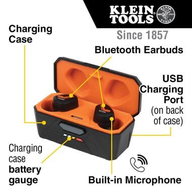 Klein Tools Bluetooth Jobsite Earbuds, large image number 1
