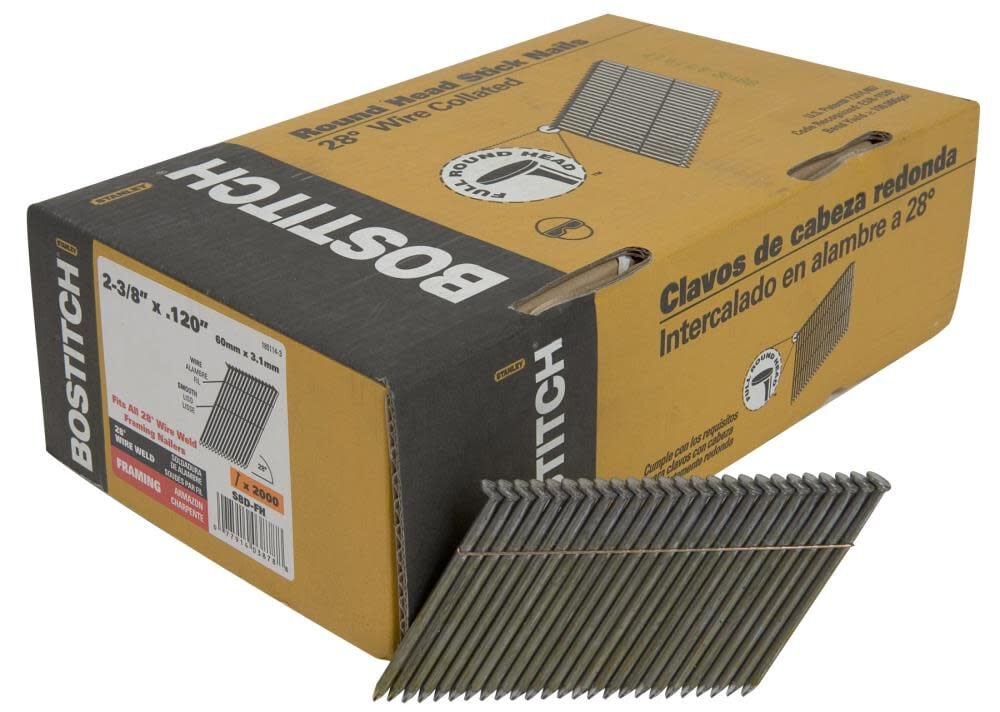Bostitch 2-3/8 In. x .120 Offset Round Head Wire Weld Framing Nail – S8D-FH