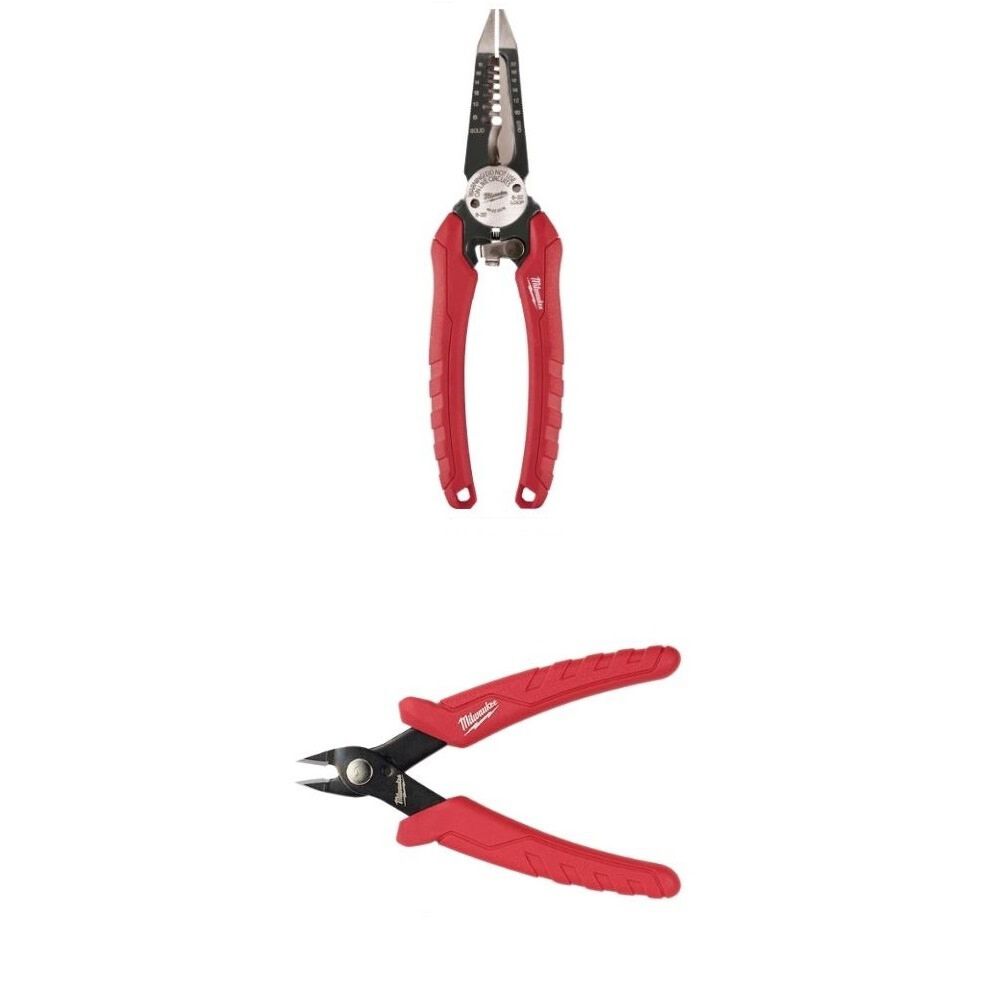 Milwaukee 6-In-1 Combination Plier, Spring Assist Mini Flush Cutter Bundle, large image number 1