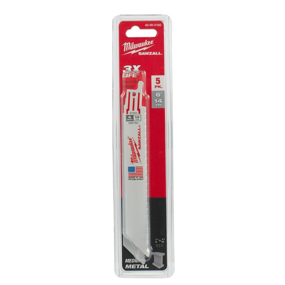 Milwaukee 6 in. 14 TPI Thin Kerf SAWZALL Blades 5PK, large image number 10