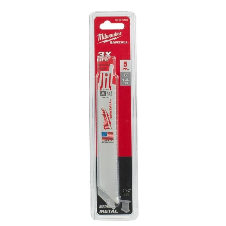 Milwaukee 6 in. 14 TPI Thin Kerf SAWZALL Blades 5PK, large image number 9
