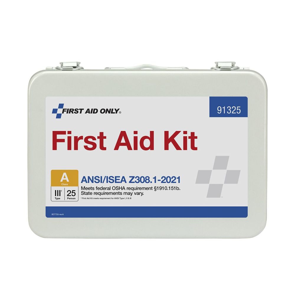 First Aid Only First Aid Kit 25 Person Metal Case ANSI Portable, large image number 4