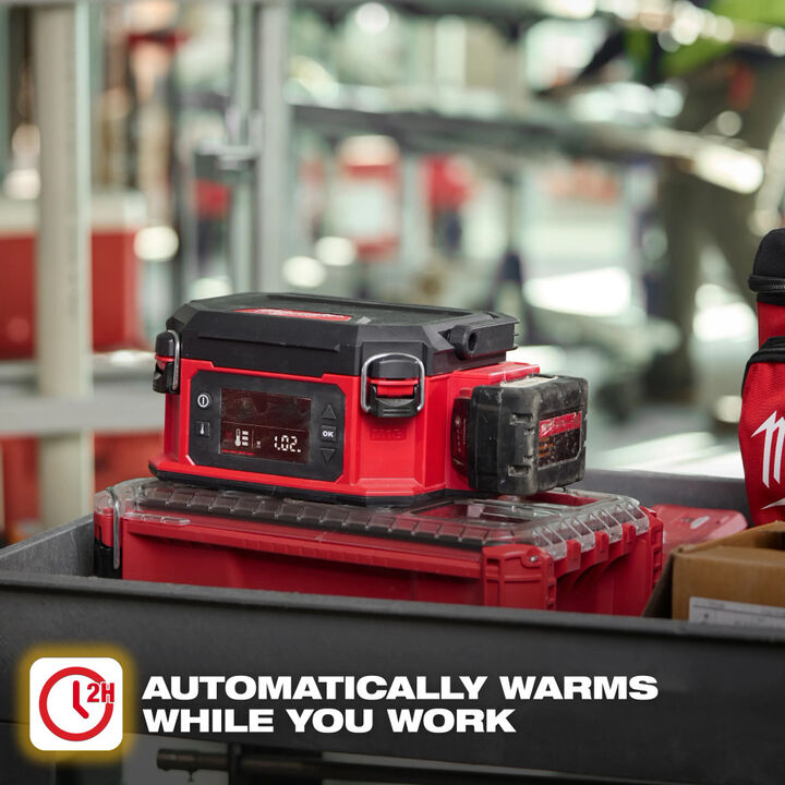 Milwaukee M18 Jobsite Lunch Warmer (Bare Tool) with PACKOUT Compatibility, REDLITHIUM HIGH OUTPUT XC5 Battery and Stainless Steel Container Bundle, large image number 4