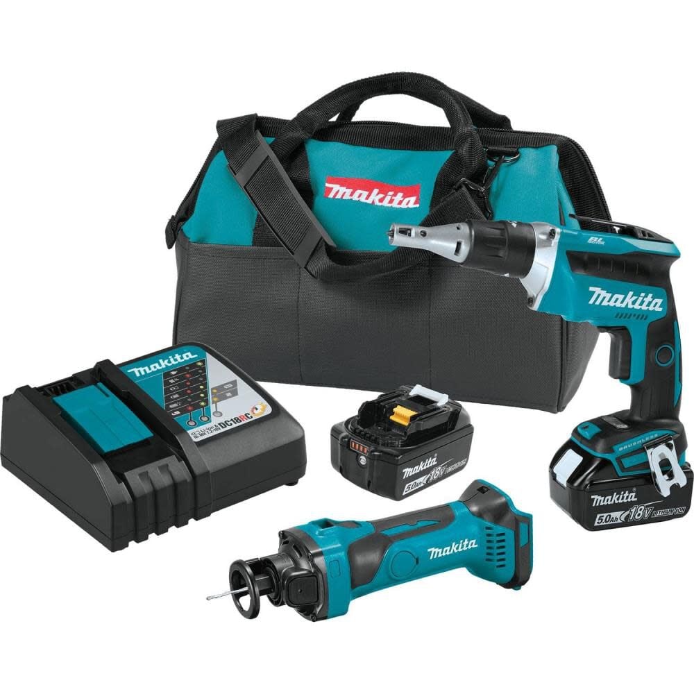Makita 18V LXT Lithium-Ion Cordless 2-Pc. Combo Kit (5.0Ah) - XT255T