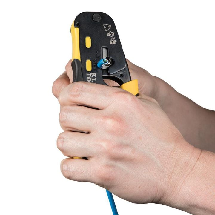 Klein Tools Ratcheting Ethernet Cable Crimper/Stripper/Cutter for Pass-Thru, large image number 4