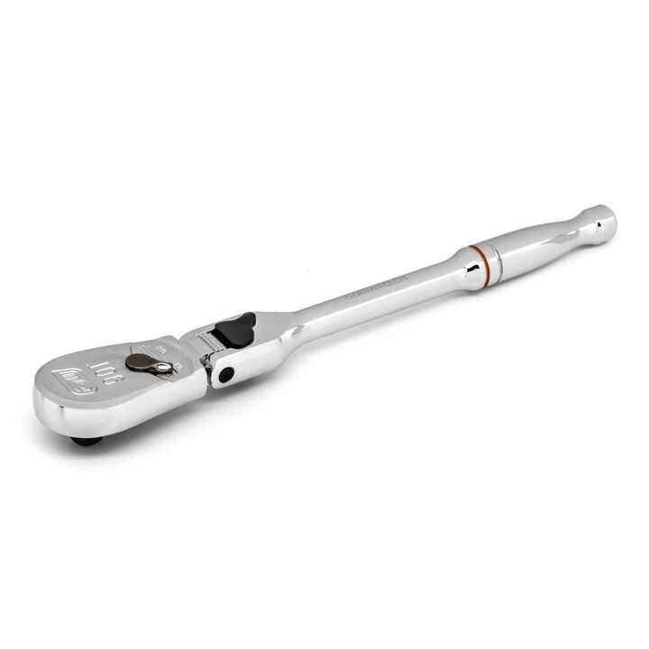 GEARWRENCH 1/4in Drive 90-Tooth Locking Flex Head Teardrop Ratchet 7in, large image number 3