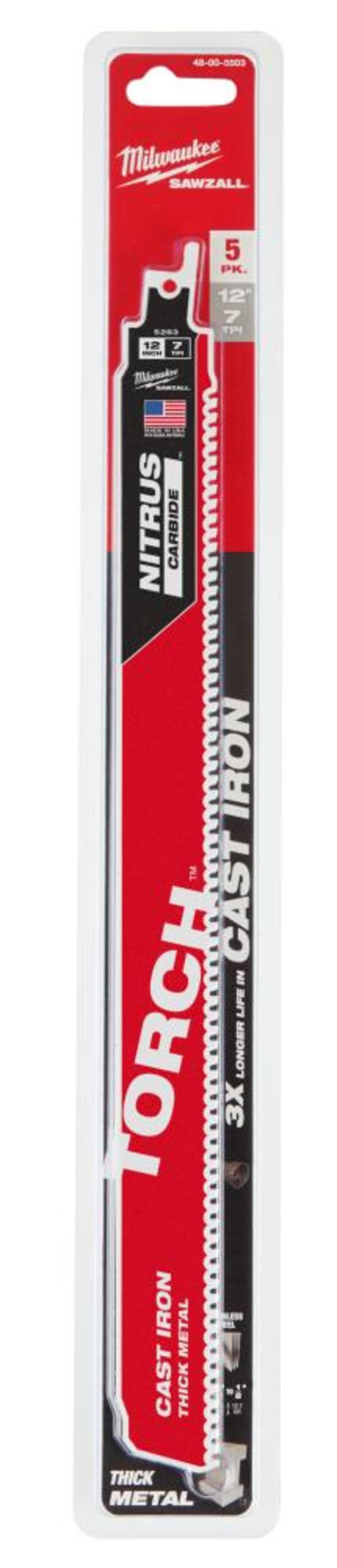 Milwaukee 12inch 7TPI The TORCH for CAST IRON with NITRUS CARBIDE 5PK, large image number 15