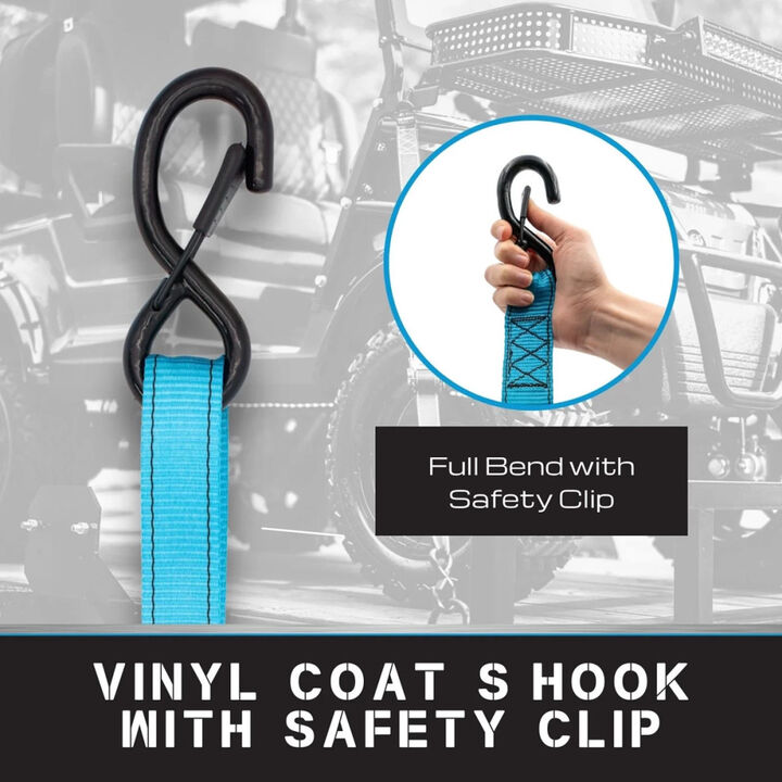 Tie Down 1 Inch x 15 Ft Blue Ratchet Strap 4-Pack, large image number 5