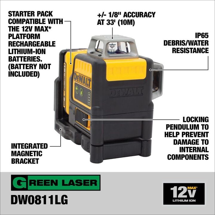 DEWALT Self Leveling 360 Degree Line and Vertical Line Green, large image number 2
