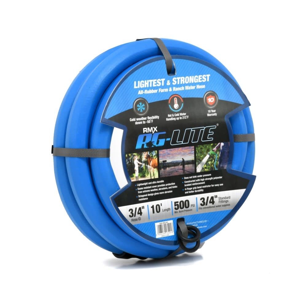 BluBird AG-Lite 3/4 Inch x 10 Ft. Heavy-Duty Rubber Water Hose – AL3410