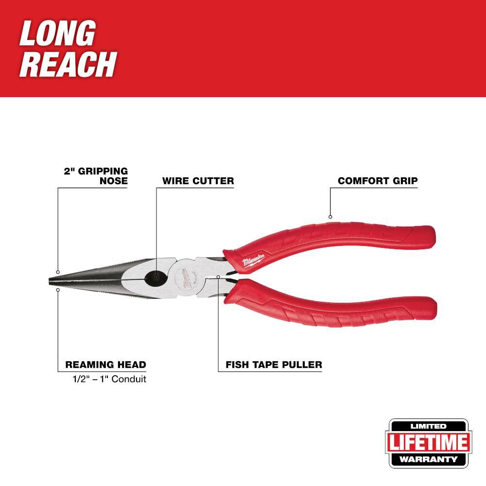 Milwaukee 8 In. Long Nose Pliers, large image number 2