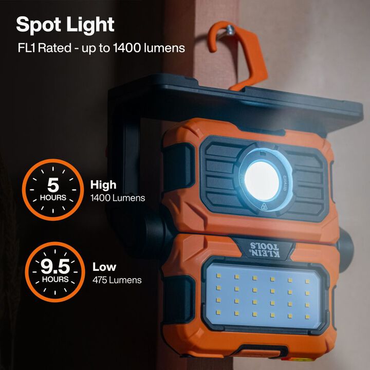 Klein Tools MODbox Rechargeable Dual Beam LED Work Light, large image number 3