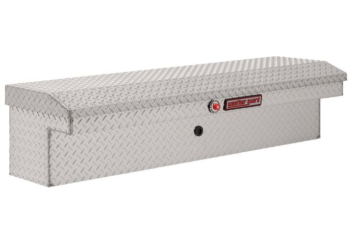 Weather Guard 56in Low Profile Lo-Side Truck Tool Box Aluminum Clear, large image number 0