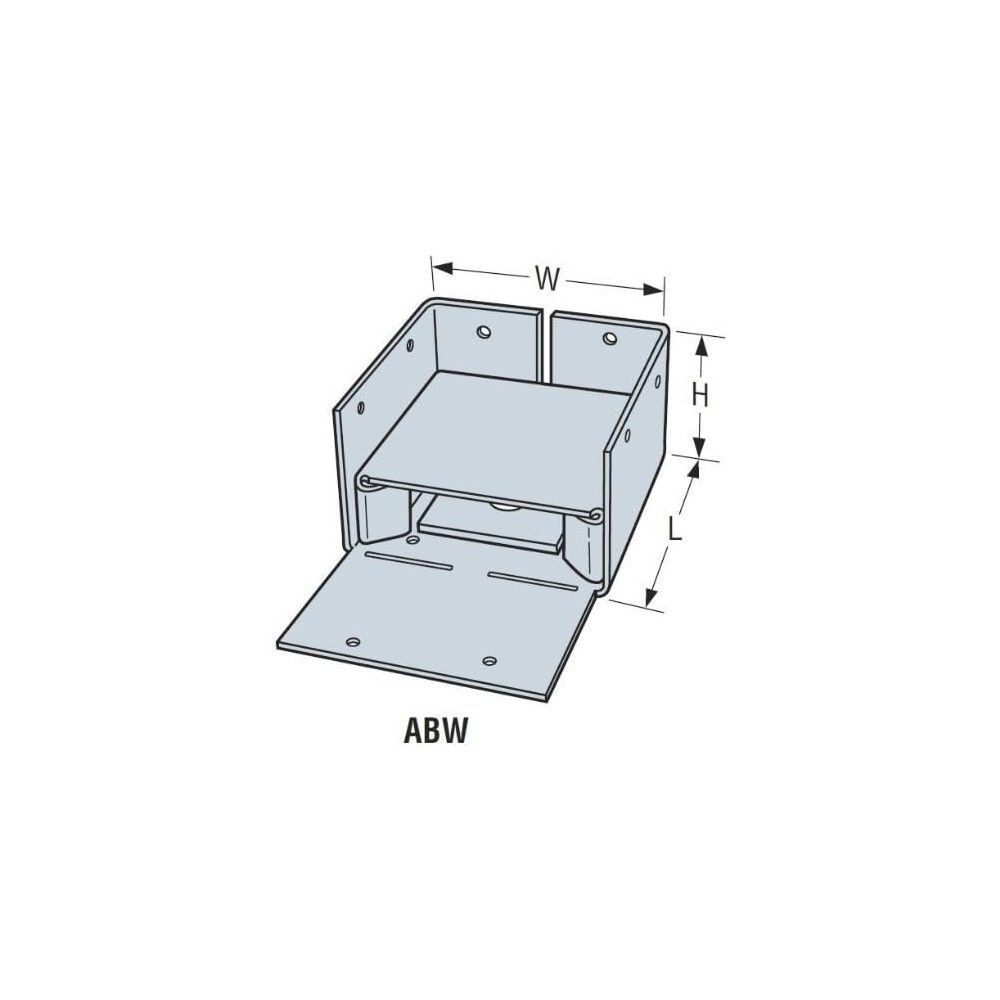 Simpson Strong-Tie 12/14 Gauge 6 x 6 ZMAX Coating ABW Adjustable Post Base, large image number 3