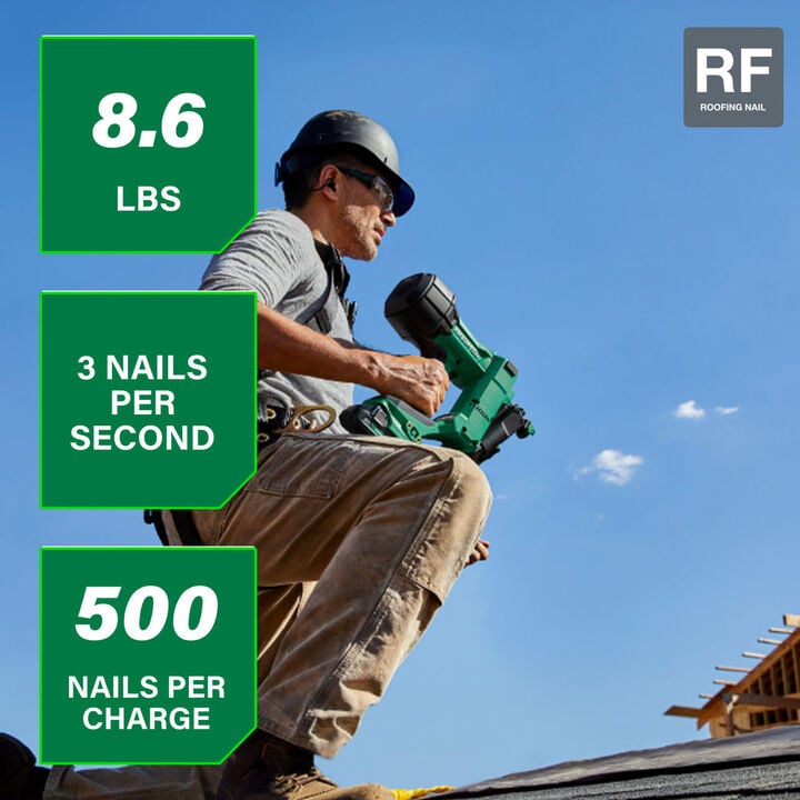 Metabo HPT 18V MultiVolt Brushless 1-3/4 Inch Coil Roofing Nailer Kit, large image number 1