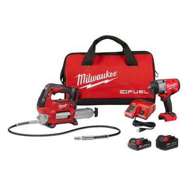 Milwaukee M18 FUEL 1/2in HighTorque Impact Wrench & Grease Gun  