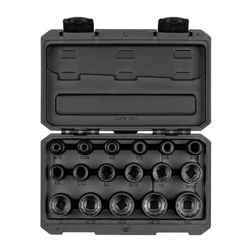 Tekton 1/2 Inch 12 Point Impact Socket Set Case, 17 Pieces (5/16 - 1-1/4 Inch), large image number 1