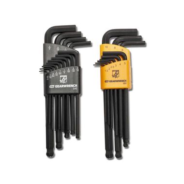 GEARWRENCH SAE/Metric Hex Key Set Magnetic Long Ball End 22pc