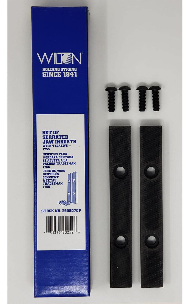 Wilton 5-1/2 Inch Steel Replacement Serrated Vise Jaw Set with Screws