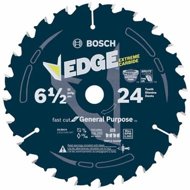 Bosch 6-1/2 In. 24 Tooth Edge Circular Saw Blade for General Purpose, large image number 0