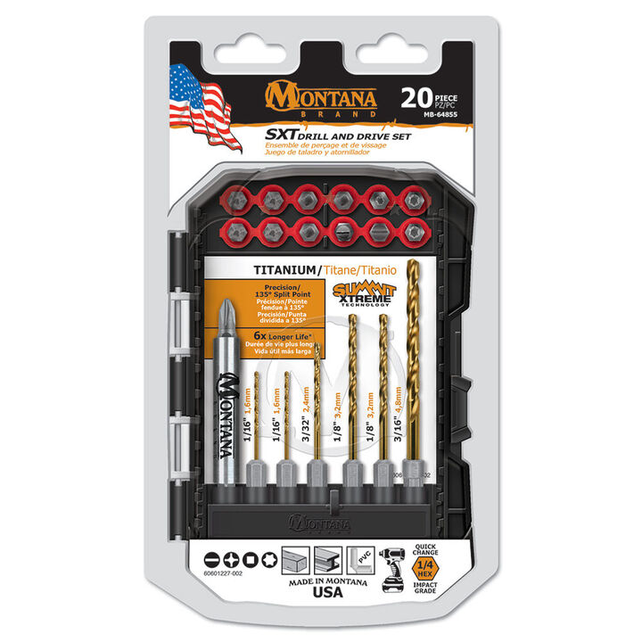 Montana Brand Tools Titanium Coated Drill & Drive Set 20pc, large image number 1