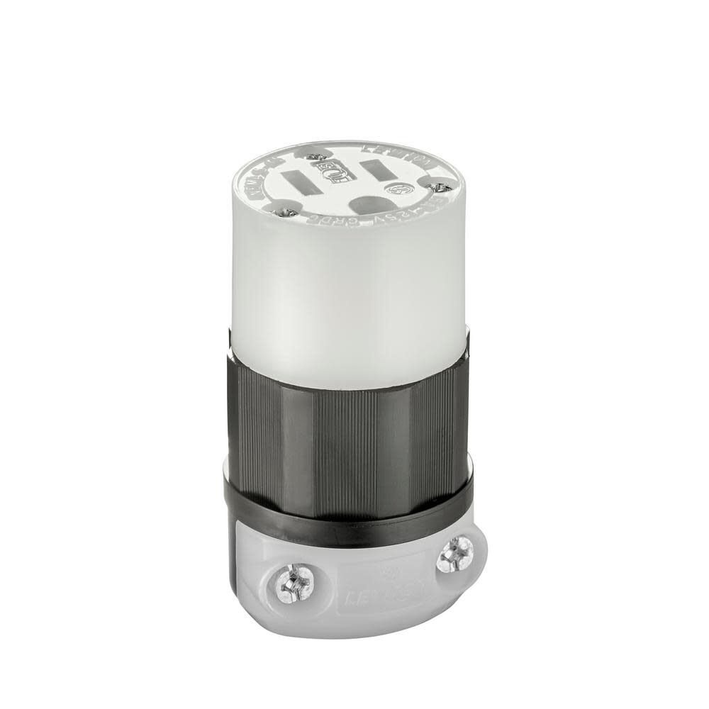 Leviton 15A 125V 2 Pole Black & White Straight Blade Connector, large image number 2