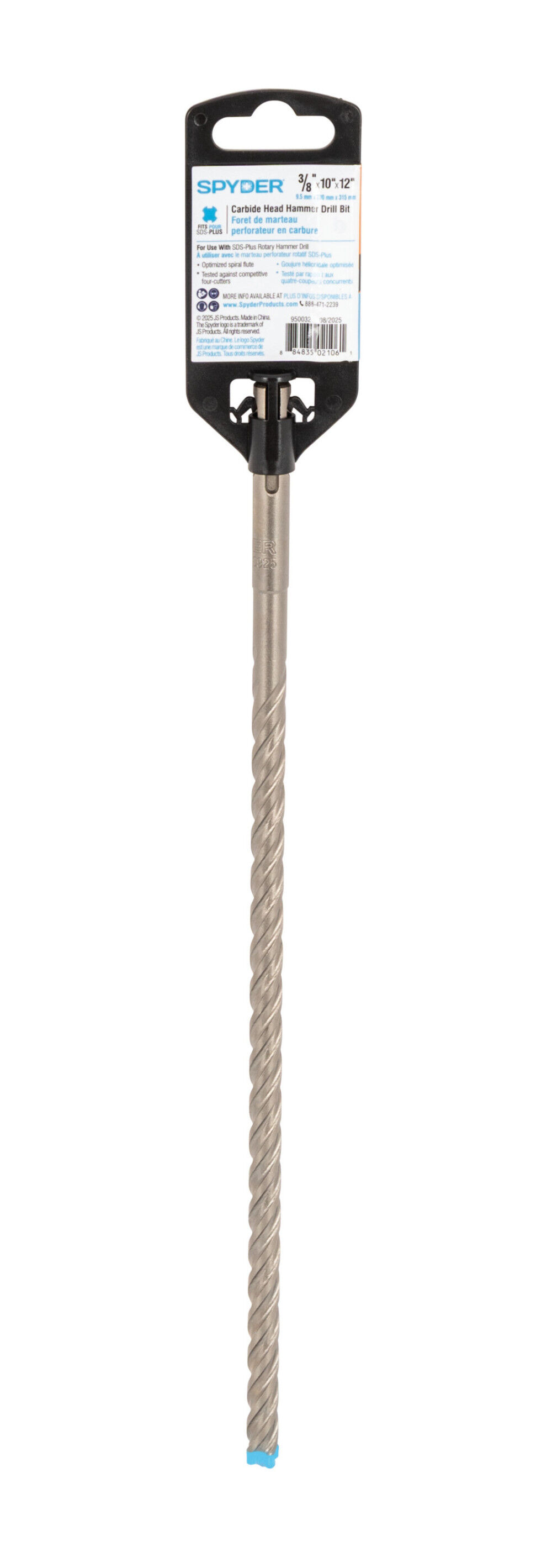 Spyder 1/2 Inch x 12 Inch SDS-Plus Hammer Drill Bit, 4 Full Carbide Cutter, large image number 9