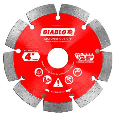 Diablo Tools 4in Diamond Segmented Cut-Off Discs for Masonry