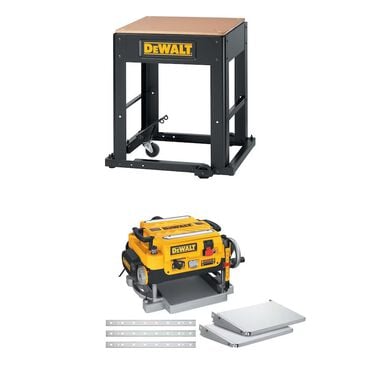 DEWALT Mobile Stand & Thickness Planer Kit W/Tables & Knives Bundle