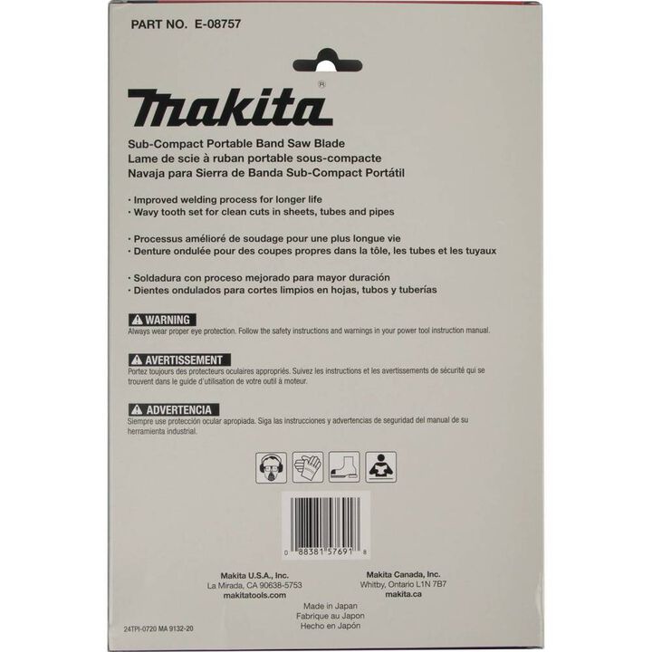 Makita Band Saw Blades Bi Metal Sub Compact Portable 28 3/4in 24 TPI 5pk, large image number 1