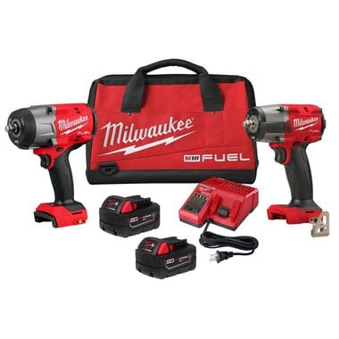 Milwaukee M18 FUEL Automotive Combo Kit with 1/2 in High Torque Impact Wrench & 3/8 in Mid-Torque Impact Wrench
