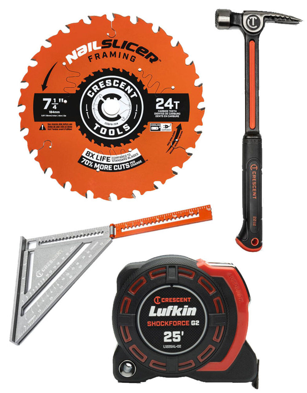 Crescent Framers Kit 4pc Bundle L1225AL02+CHSFRM22K Acme Tools